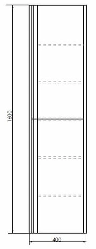 Шкаф-пенал подвесной Comforty Эдинбург 40 бетон светлый/чёрный 00004147998CF