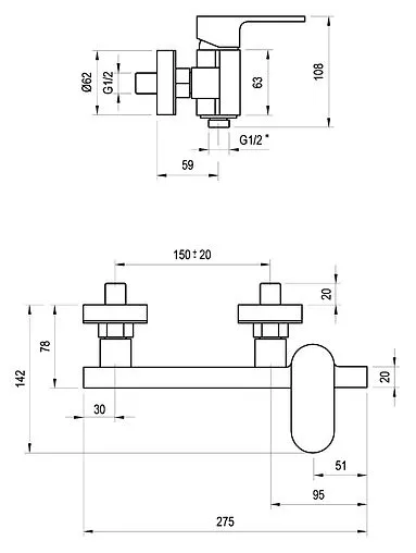 Смеситель для душа Ravak Chrome хром X070043 Смеситель для душа Ravak Chrome хром X070043
