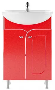 Тумба-умывальник напольный Айсберг Радуга Красный 55 красный/белый DA1102TR+Вн МуБ03, 3