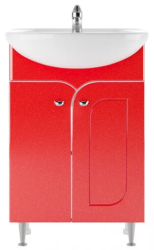 Тумба-умывальник напольный Айсберг Радуга Красный 55 красный/белый DA1102TR+Вн МуБ03