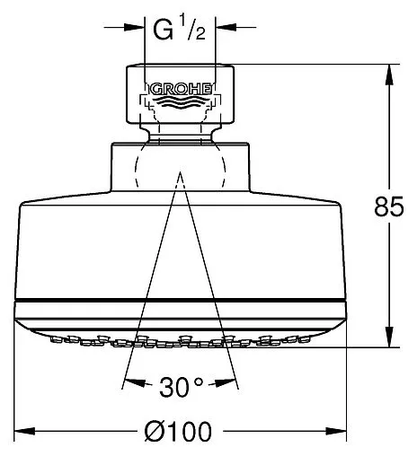 Лейка верхнего душа Grohe New Tempesta Cosmopolitan 100 хром 26051000 Лейка верхнего душа Grohe New Tempesta Cosmopolitan 100 хром 26051000