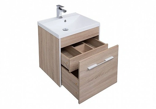 Тумба под умывальник подвесная Aquanet Августа 58 дуб сонома 00210027