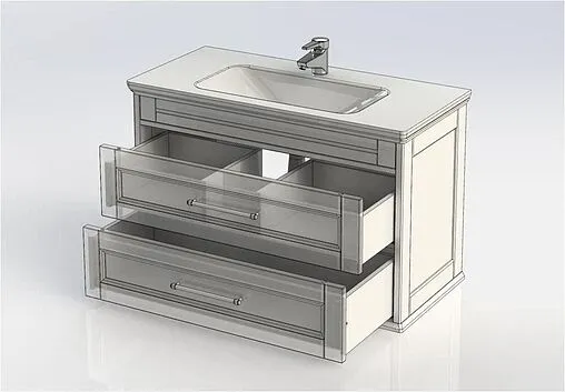 Тумба под умывальник Aquanet Бостон М 100 белый матовый 00243781