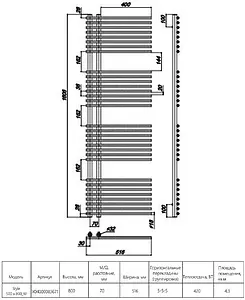 Полотенцесушитель водяной лесенка Ravak Style 500 x 1600_W полированная сталь X04000083674, 2