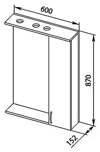 Шкаф-зеркало Aquanet Донна 60 R венге 00168938, 2