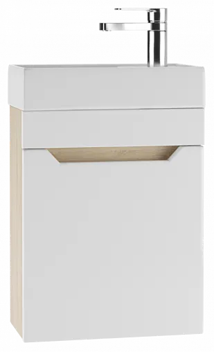 Тумба-умывальник подвесной Айсберг Мечта 40 белый/дуб сонома DM2314T+4607152362107
