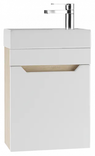 Тумба-умывальник подвесная Айсберг Мечта 40 белый/дуб сонома DM2314T+4607152362107