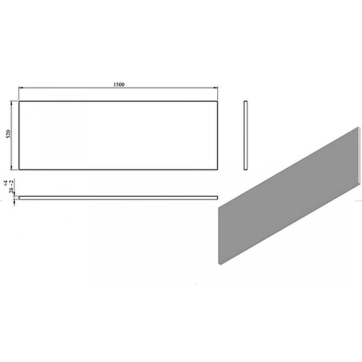Панель для ванны фронтальная C-bath 150x52 белый CBQPF0104
