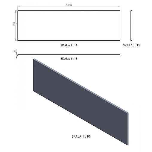 Панель для ванны фронтальная C-bath 200x59 белый CBQPF0204