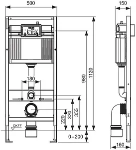 Инсталляция для подвесного унитаза Set 4 в 1 TECEbase kit 2.0 K440403 с кнопкой TECEnow черный глянцевый, 3
