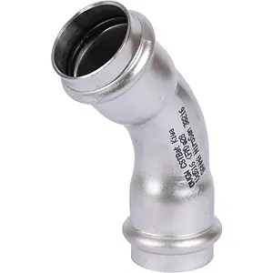 Уголок пресс двухраструбный 28мм угол 45° Sanha NiroSan 9041 6904128 Уголок пресс двухраструбный 28мм угол 45° Sanha NiroSan 9041 6904128, 1