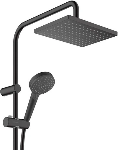 Душевая система с термостатом для душа Hansgrohe Vernis Shape 230 1jet чёрный матовый 26286670