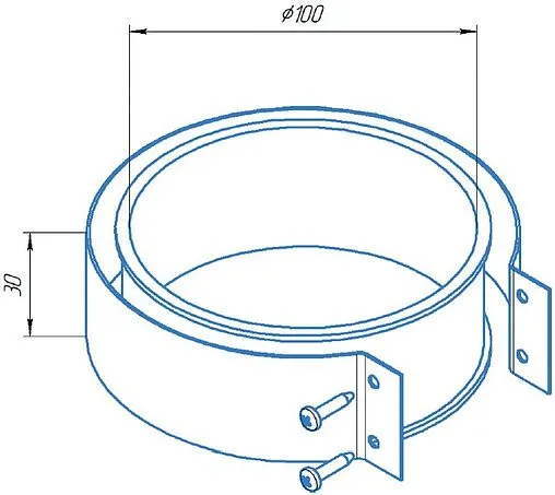 Хомут соединительный Ø 100мм для дымохода Krats H-01