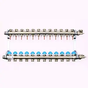 Группа коллекторная с расходомерами 12 отводов 1"н/н x ¾"ек Uni-fitt 455W4312 Группа коллекторная с расходомерами 12 отводов 1"н/н x ¾"ек Uni-fitt 455W4312, 1