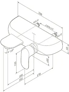 Смеситель для ванны Am.Pm Sensation хром F3010000, 2