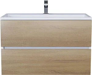 Тумба-умывальник подвесная Uperwood Barsa 80 дуб сонома/белый 293020534 Тумба-умывальник подвесная Uperwood Barsa 80 дуб сонома/белый 293020534, 1