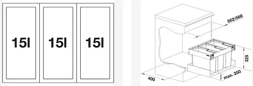 Мусорная система Blanco Flexon II 60/3 Low 526642