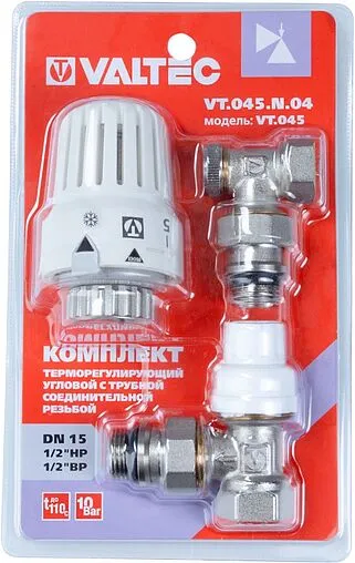 Комплект вентилей терморегулирующих угловых ½&quot; в/н Valtec VT.045.N.04