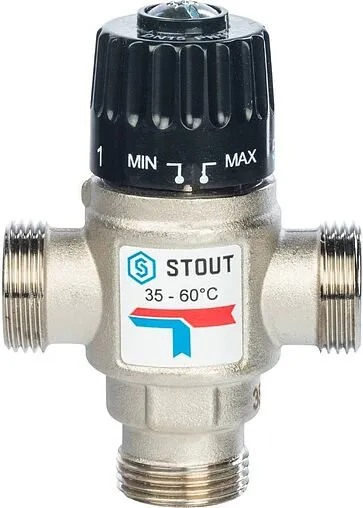 Трехходовой термостатический смесительный клапан ¾&quot; +35...+60°С Kvs 1.6 Stout SVM-0020-166020