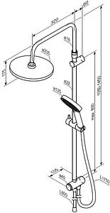 Душевая система без смесителя Damixa Apollo чёрный матовый 947000300, 2