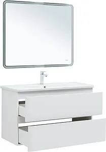 Тумба-умывальник подвесная Aquanet Эмбер 105 белый матовый 00330469+11105-KL, 4