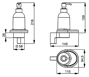 Дозатор для жидкого мыла Ideal Standard Connect хром/белый N1389AA, 5