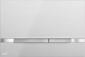 Клавиша смыва для унитаза AlcaPlast FLAT STRIPE-INOX кнопки/нержавеющая сталь-полумат, полоска/хром глянцевый Клавиша смыва для унитаза AlcaPlast FLAT STRIPE-INOX кнопки/нержавеющая сталь-полумат, полоска/хром глянцевый, 1
