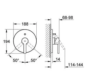 Смеситель для ванны скрытого монтажа Grohe Lineare хром 19297000 Смеситель для ванны скрытого монтажа Grohe Lineare хром 19297000, 2