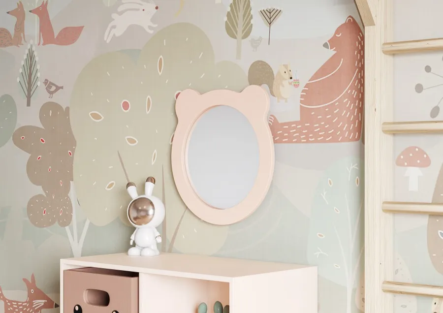 Зеркало Aquaton Каспер Мишка 50 розовый матовый 1A283302CR1E0