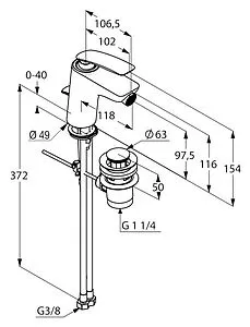 Смеситель для биде Kludi Balance белый/хром 522169175 Смеситель для биде Kludi Balance белый/хром 522169175, 2