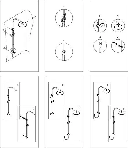 Душевая система без смесителя Wasserkraft бронза A041