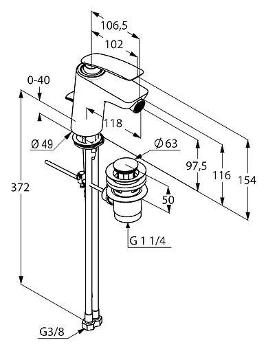 Смеситель для биде Kludi Balance белый/хром 522169175 Смеситель для биде Kludi Balance белый/хром 522169175