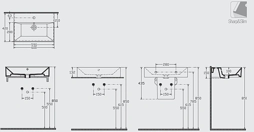 Раковина ISVEA SistemaZ Frame 60 белый 10SF50060SV