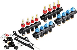 Группа коллекторная с расходомерами 8 отводов 1&quot;нг x ¾&quot;ек TECEfloor SLQ 77390040+77390040+77390010, 1