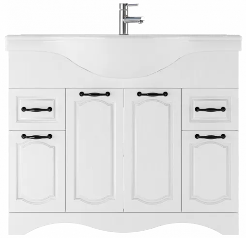 Тумба под умывальник напольная Домино Rich 105 белое дерево DR6004T