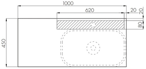 Столешница+панель Aquaton Мишель 100 керамогранит 1A253303MIX40