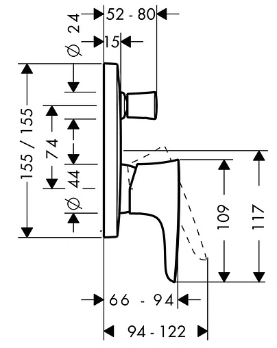 Смеситель для ванны скрытого монтажа Hansgrohe PuraVida белый/хром 15445400