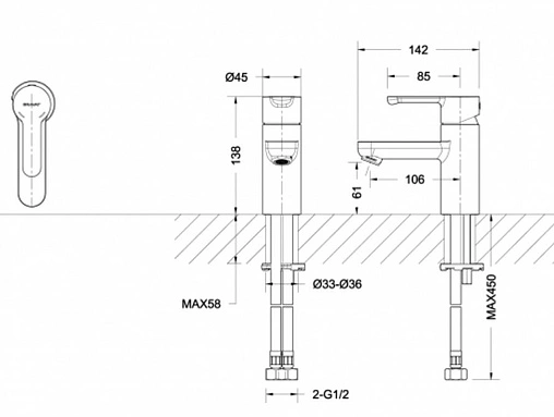 Комплект для ванны 3 в 1 Bravat Stream хром F00310C