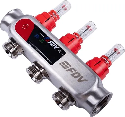 Группа коллекторная с расходомерами 3 отвода 1&quot;в/в x ¾&quot;ек FDV S1101A-1/3