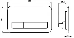 Клавиша смыва для унитаза Villeroy&Boch ViConnect 922400RE стекло/белый, 2
