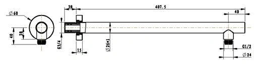 Держатель верхнего душа на стену Villeroy&amp;Boch Universal хром TVC00045351061