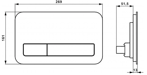 Клавиша смыва для унитаза Villeroy&amp;Boch ViConnect 922400RE стекло/белый