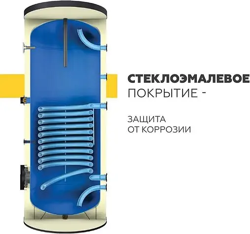 Бойлер косвенного нагрева с возможностью установки ТЭНа Elsen ELEGANCE 300 LT (58 кВт) EWH02.300 Бойлер косвенного нагрева с возможностью установки ТЭНа Elsen ELEGANCE 300 LT (58 кВт) EWH02.300