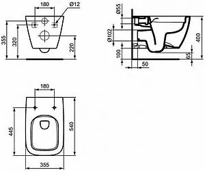 Унитаз подвесной безободковый Ideal Standard I.Life B RimLS+ белый ZZ0002, 2