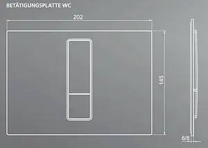 Клавиша смыва для унитаза Sanit Ineo Bright 16.751.82..0000 черный глянцевый, 2