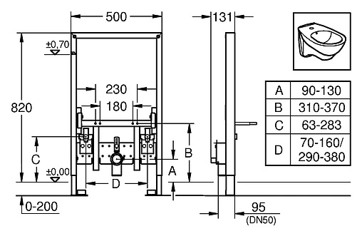 Инсталляция для биде Grohe Rapid SL 38543000