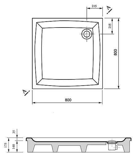 Поддон для душа Ravak Perseus-90 EX A027701310