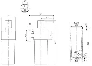 Дозатор для жидкого мыла Villeroy&Boch Elements-Tender хром TVA15100700061 Дозатор для жидкого мыла Villeroy&Boch Elements-Tender хром TVA15100700061, 2