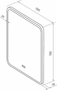 Зеркало с подсветкой Continent Glamour Led 50x70 с подогревом белый ЗЛП490, 2