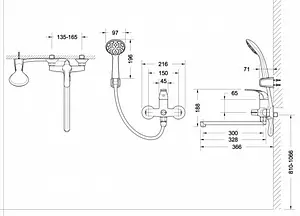 Комплект для ванны 2 в 1 Bravat Fit хром F00416C Комплект для ванны 2 в 1 Bravat Fit хром F00416C, 2
